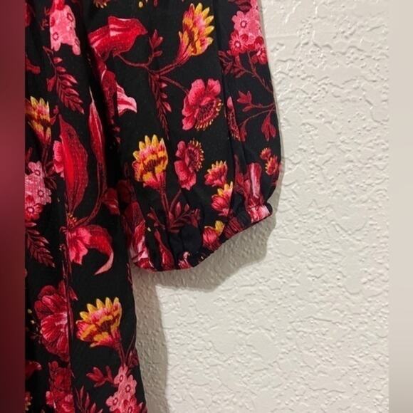 Terra & Sky Red Floral Dress NWOT - Picture 2 of 5